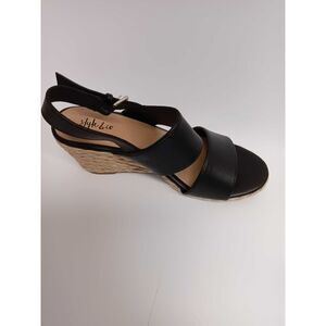 Style & Co Women's Serennaa Slingback Espadrille Wedge Sandals - Black 7M